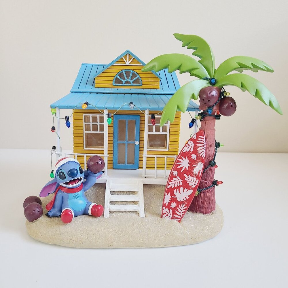 Disney St. Nicholas Square Stitch Illuminated Holiday Beach House Christmas - Picture 2 of 12